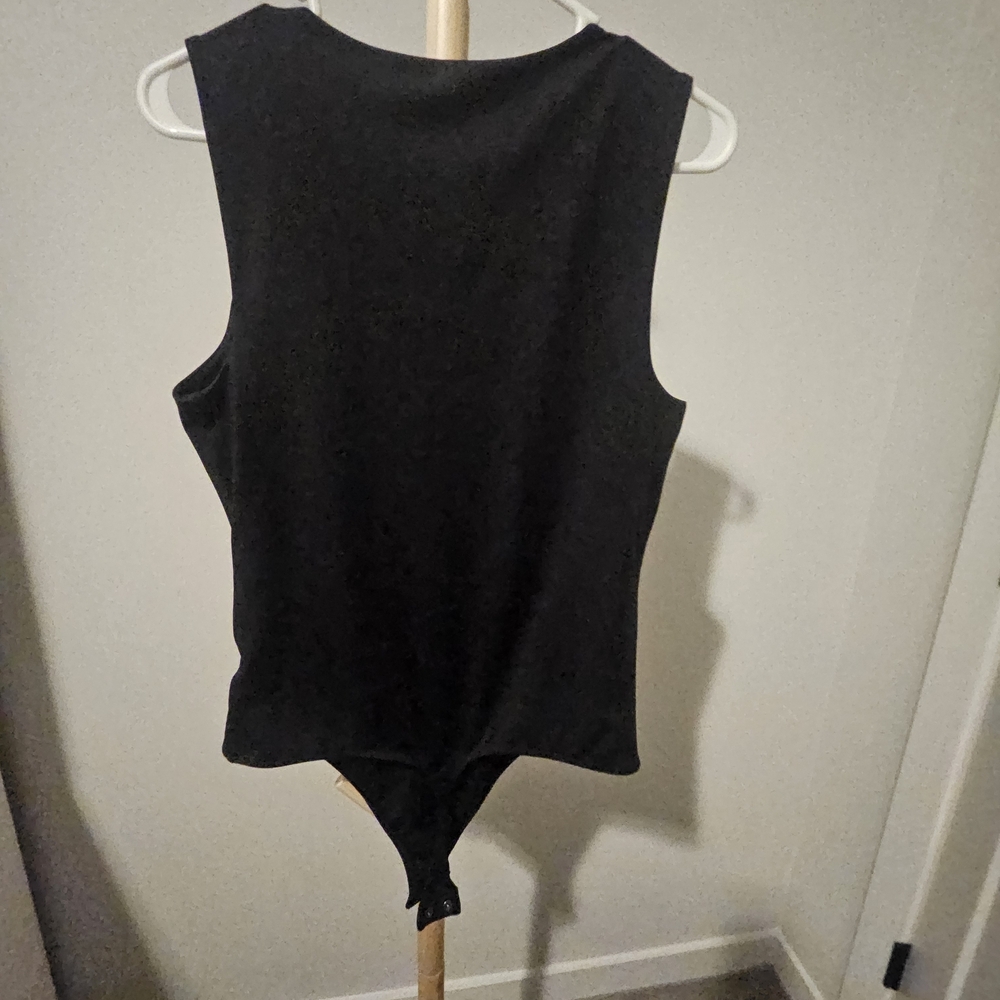 Express Black Tank Bodysuit, Large - Picture 3 of 4